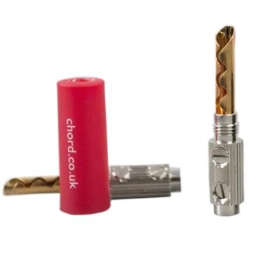 Рознімання Chord Crimp Gold Banana Plug & Red Cap купити в Україні, ціна