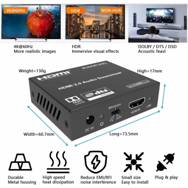 Аудіоекстрактор HDMI 18 Гбіт/с DV-MB02