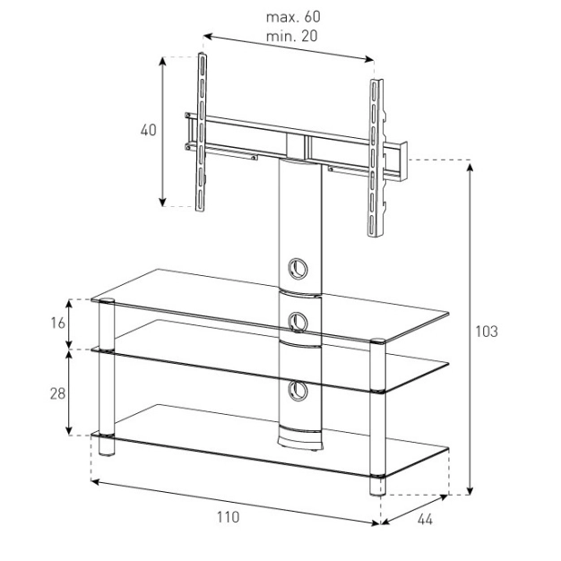 copy of Стійка під телевізор Sonorous NEO 1103-B-HBLK