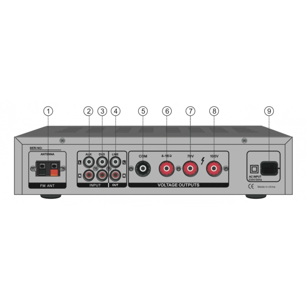 Трансляційний мікшер-підсилювач із USB DV audio MA-30.1P