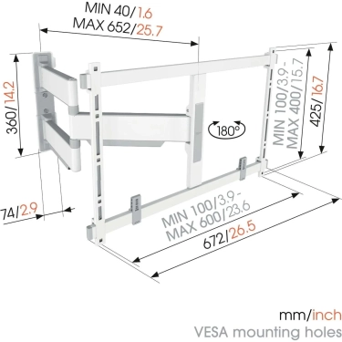 Vogel's TVM 5645 (Білий) Настінний кронштейн для LED/LCD/OLED