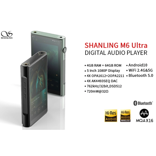 Цифровий аудіоплеєр (DAP) Shanling M6 Ultra Green Цифровий аудіоплеєр (DAP) Shanling M6 Ultra Green
