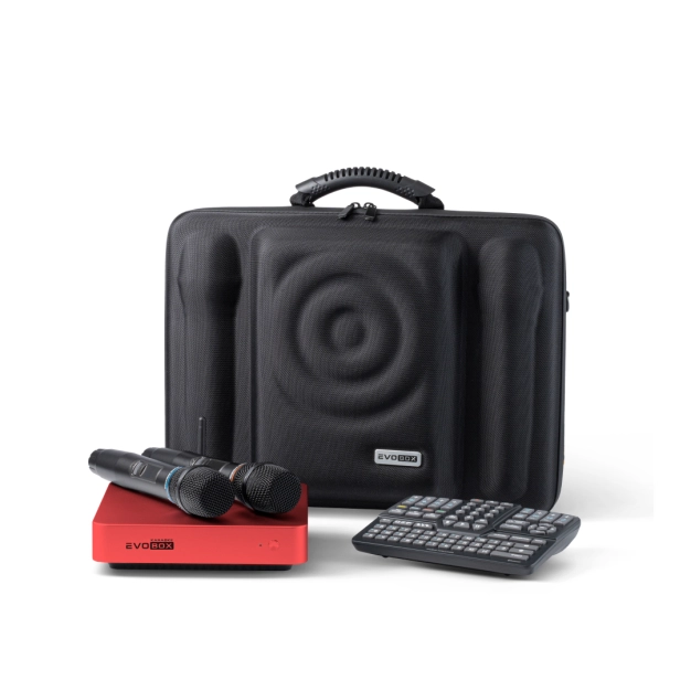 Караоке-система для дому EVOBOX Plus [Ruby] з цифровими мікрофонами та EvoCase у комплекті