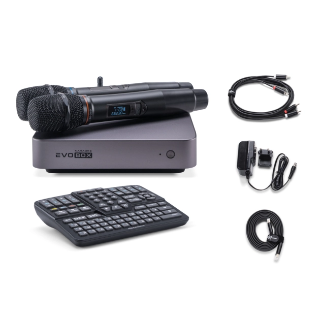 Караоке-система для дому EVOBOX Plus [Graphite] з цифровими мікрофонами та EvoCase у комплекті