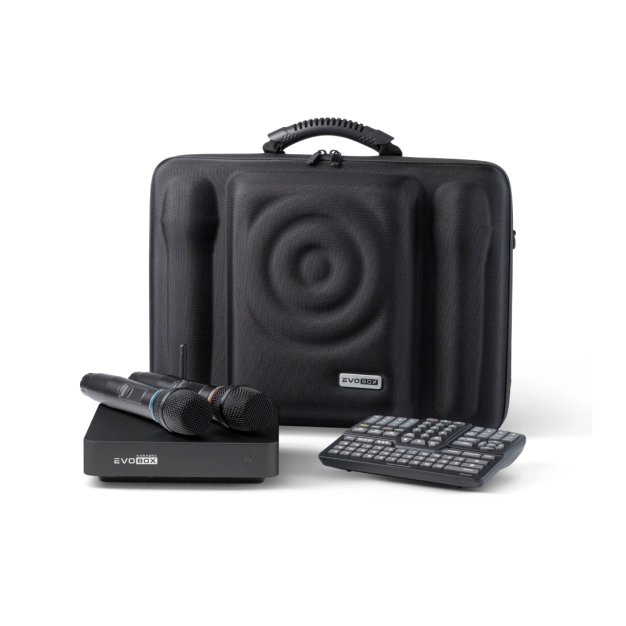 Караоке-система для дому EVOBOX Plus [Black] з цифровими мікрофонами та EvoCase у комплекті