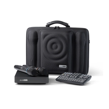 Караоке-система для дому EVOBOX Plus [Black] з цифровими мікрофонами та EvoCase у комплекті