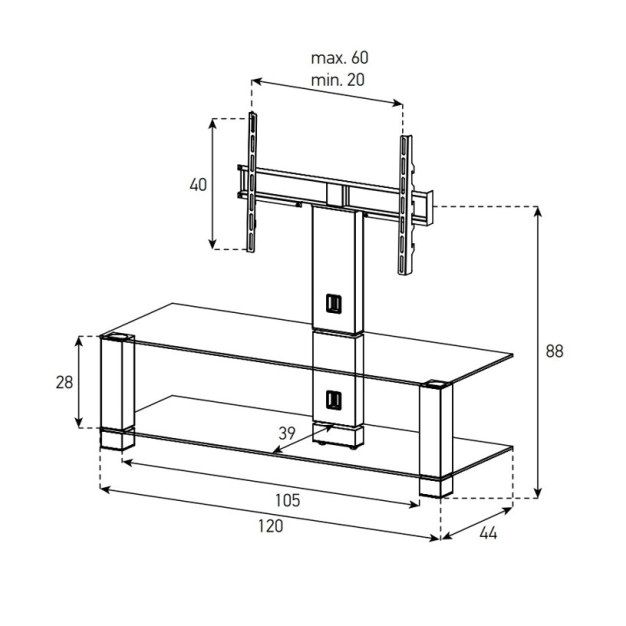 Стійка під телевізор Sonorous PL 2400-B-HBLK, відео.