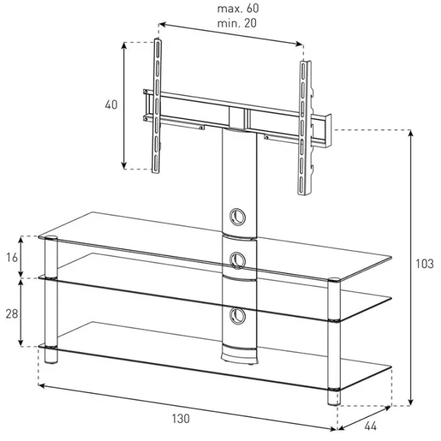 Стійка під телевізор Sonorous NEO 1303-B-HBLK, оцінка користувачів.
