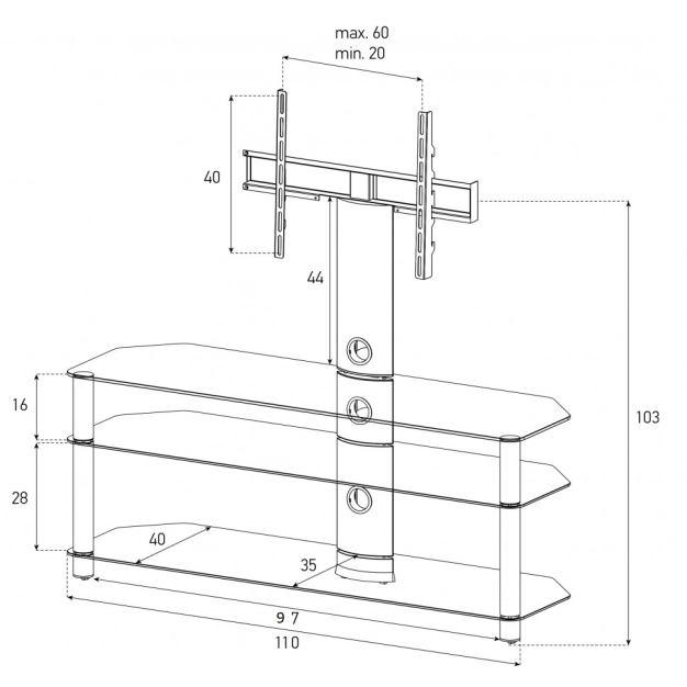 Стійка під телевізор Sonorous NEO 1103-С-SLV, оцінка користувачів.