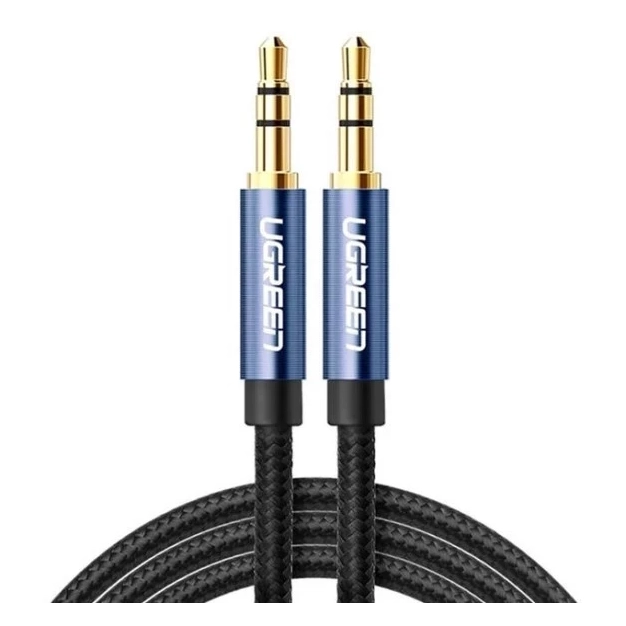 UGREEN AV112 3.5mm Male to 3.5mm Male Cable Gold Plated Metal Case with Braid 1m Blue (10685)