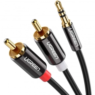 Аудіокабель Ugreen AV116 3.5 mm to 2RCA Audio Cable, 3 m Black 10590