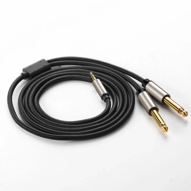 Аналоговий кабель Ugreen AV126 3.5 mm TRS to 2 x 6.3 mm TS, 2 m Gray 10615