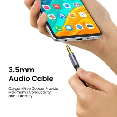Аудіокабель Ugreen AV183 3.5 mm to 3.5 mm Audio Cable, 1.5 m Black 20497
