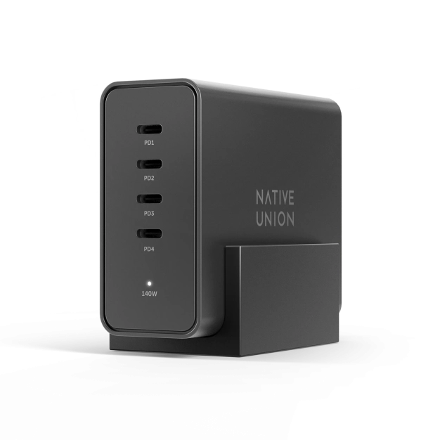 Зарядний пристрій Native Union Fast GaN Charger PD 140W Desktop USB-C 4-Port Black (FAST-PD140-BLK-EU)