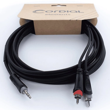 Кабель-спліттер 3.5 мм TRS – 2x RCA Cordial EY 3 WCC 3 м чорний