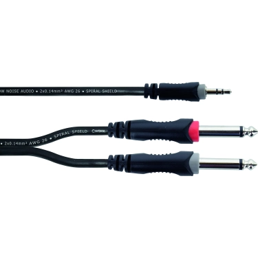 Кабель Cordial EY 3 WPP 3 м | Y-адаптер mini-jack 3.5 мм → 2×jack 6.3 мм моно