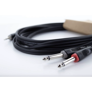 Кабель Cordial EY 3 WPP 3 м | Y-адаптер mini-jack 3.5 мм → 2×jack 6.3 мм моно