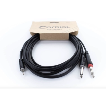 Кабель Cordial EY 3 WPP 3 м | Y-адаптер mini-jack 3.5 мм → 2×jack 6.3 мм моно