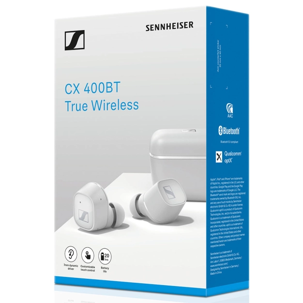 Бездротові навушники Sonova CX400TW1 WHITE з пасивним шумопоглинанням