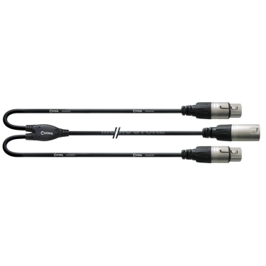 Кабель Cordial CFY MFF 0.3 м XLR male – 2 x XLR female