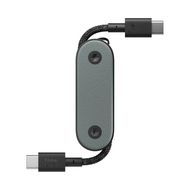 Кабель Native Union Pocket Cable USB-C – USB-C Slate Green з карабіном
