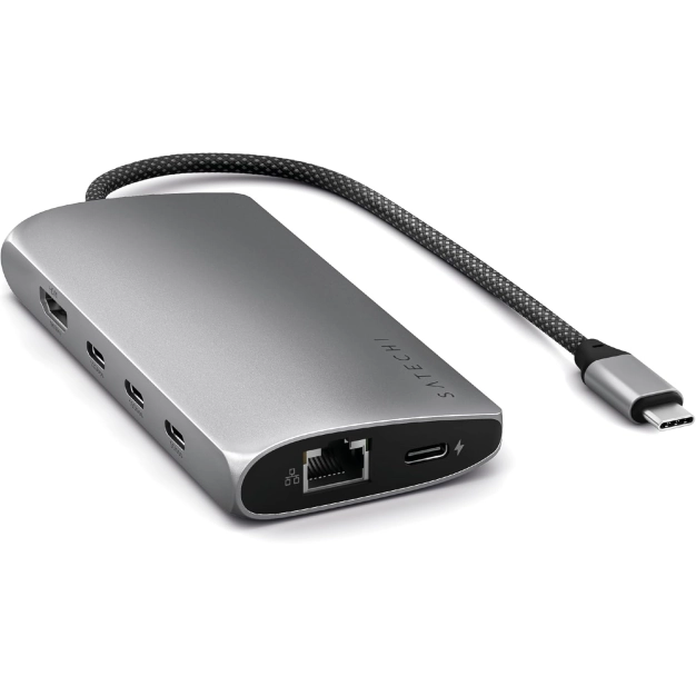 Адаптер Satechi USB-C 8K з Ethernet, Space Grey