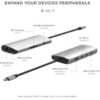 Адаптер Satechi USB-C 8K з Ethernet, Space Grey Адаптер Satechi USB-C 8K з Ethernet, Space Grey