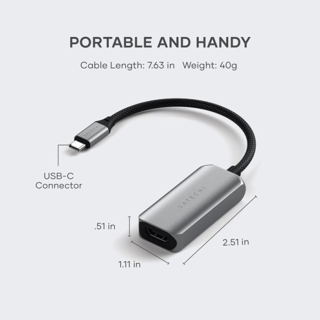 Адаптер Satechi USB-C до HDMI 8K Space Grey Адаптер Satechi USB-C до HDMI 8K Space Grey