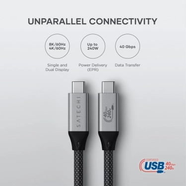 Кабель Satechi USB4 Pro 240W 1.2 м Space Grey