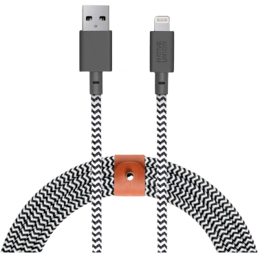 Кабель Lightning Native Union Belt Cable XL Zebra 3 м