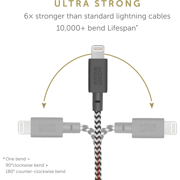 Кабель Lightning Native Union Belt Cable XL Zebra 3 м Кабель Lightning Native Union Belt Cable XL Zebra 3 м