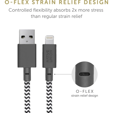 Кабель Lightning Native Union Belt Cable XL Zebra 3 м