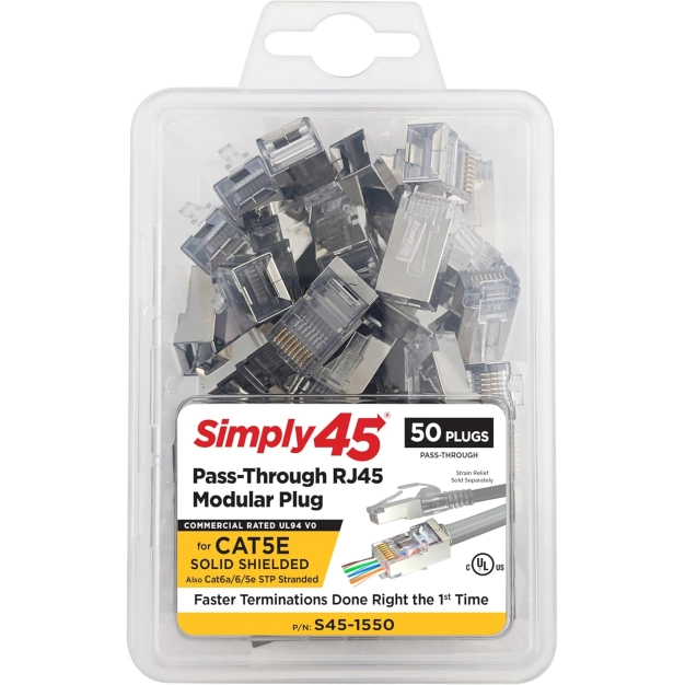 SCP SIMPLY45-CAT5E конектори для крученої пари 24AWG, 50 шт