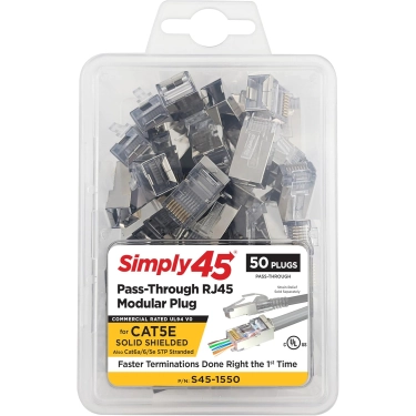 SCP SIMPLY45-CAT5E конектори для крученої пари 24AWG, 50 шт