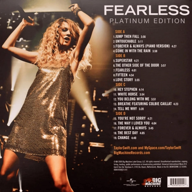 Вінілова платівка Taylor Swift – Fearless: Platinum Edition 2LP.