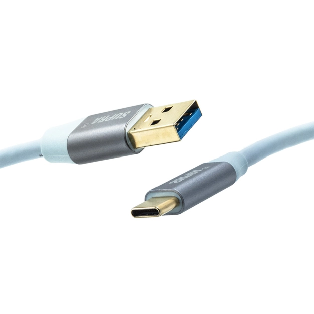 USB-кабель Supra USB 3.2 3 м Ice Blue з підтримкою 60 Вт