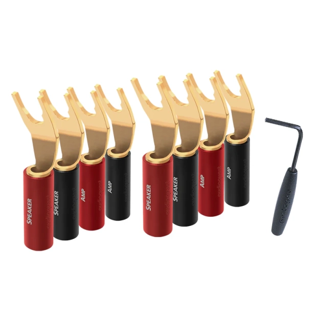 Клеми AUDIOQUEST SureGrip100 Spade Gold SPC - набір 8 шт