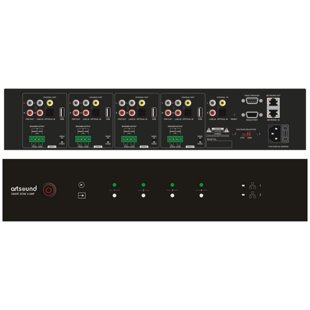Підсилювач ArtSound SMART ZONE 4 AMP на 4 зони зі стрімінгом