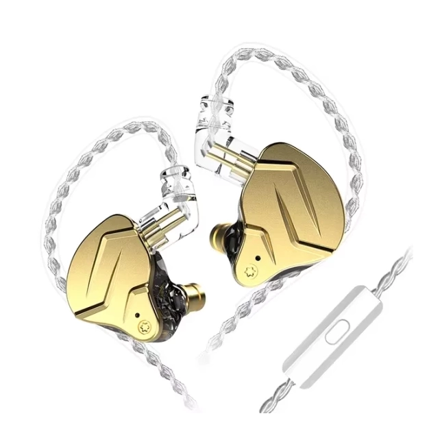 Навушники ZSN Pro X Mic Gold з гібридними випромінювачами