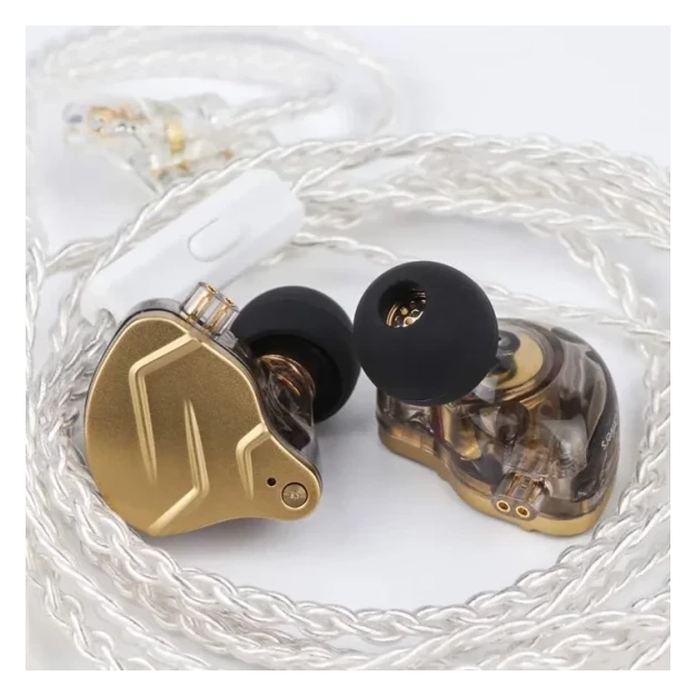 Навушники ZSN Pro X Mic Gold з гібридними випромінювачами