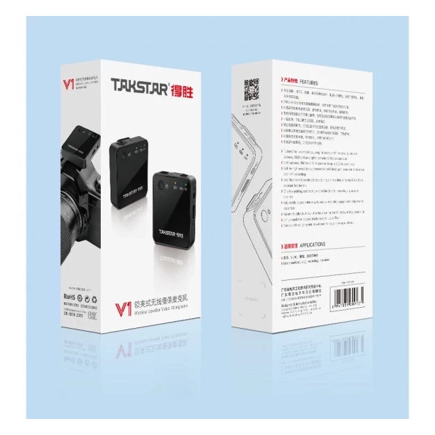 Мікрофон Takstar V1 Single Wireless Black для зйомки та стримінгу
