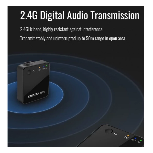 Мікрофон Takstar V1 Single Wireless Black для зйомки та стримінгу