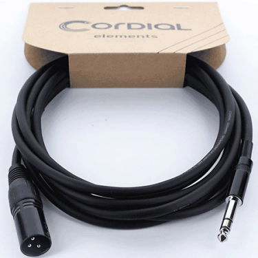 Кабель Cordial EM 3 MV мікрофонний 3 м, 2×0.22 мм², чорний