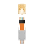 RJ45 конектор Simply45 S45-1155 10G Shielded External Ground, помаранчевий - 50 шт RJ45 конектор Simply45 S45-1155 10G Shielded External Ground, помаранчевий - 50 шт