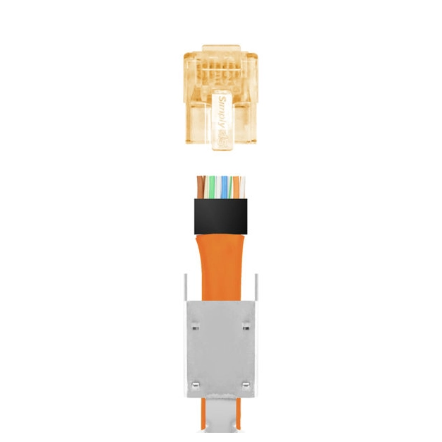RJ45 конектор Simply45 S45-1155 10G Shielded External Ground, помаранчевий - 50 шт