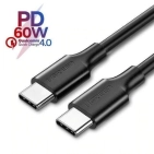 Кабель UGREEN US286 Type-C 0.5 м Чорний 60W 3A (50996) Кабель UGREEN US286 Type-C 0.5 м Чорний 60W 3A (50996)