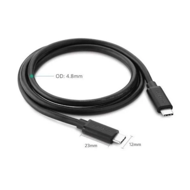 Кабель UGREEN US286 Type-C 0.5 м Чорний 60W 3A (50996) Кабель UGREEN US286 Type-C 0.5 м Чорний 60W 3A (50996)
