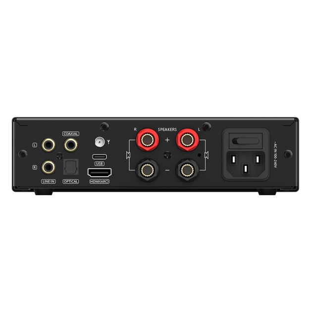 2-канальний підсилювач з індикацією рівня S.MSL A200 Black – Bluetooth 5.0, HDMI ARC