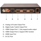AirBase K-SP124KA V2.0 - HDMI спліттер 1×2 з аудіоекстрактором, 4K HDR