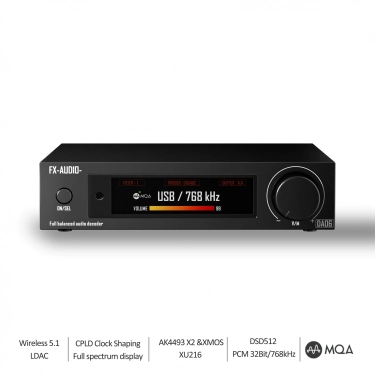 ЦАП FX-AUDIO DA06 Black - AKM4493SEQ, 32-біт/768 кГц, Bluetooth 5.1